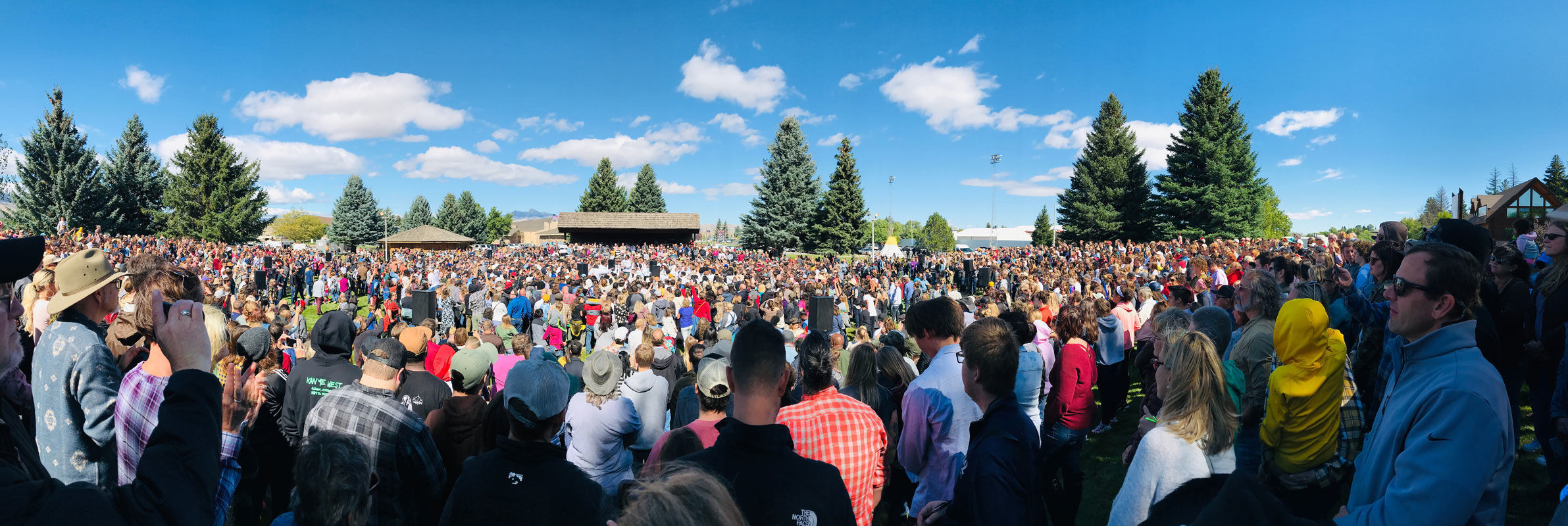 Crowds at Kanye's Sunday Service in Cody
